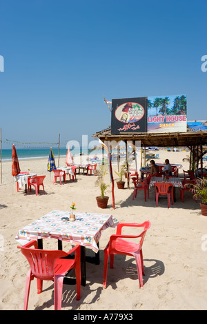 Beach Shack, Utorda Strand, Colva, Süd-Goa, Goa, Indien Stockfoto