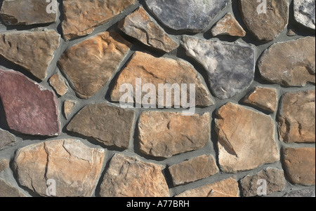 Stein Muster auf Seite des Gebäudes Wand, USA Stockfoto