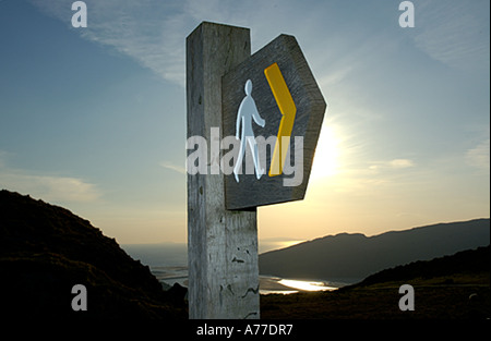 Wanderweg Zeichen See Cregennen in der Nähe von Arthog Snowdonia-Nord-West-Wales Stockfoto