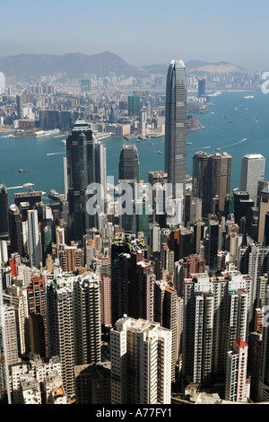 CHN-China-Hongkong 23 02 2006-Skyline-Blick von der Spitze Stockfoto