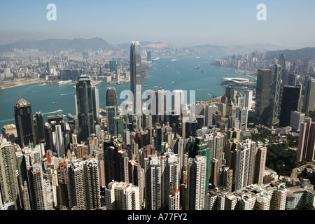 CHN-China-Hongkong 23 02 2006-Skyline-Blick von der Spitze Stockfoto