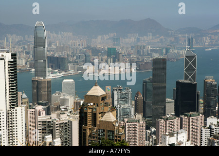 CHN-China-Hongkong 23 02 2006-Skyline-Blick von der Spitze Stockfoto