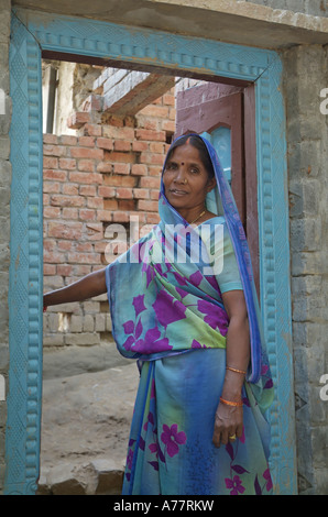 Porträt von einem Hindu-Frau in Varanasi, Indien Stockfoto