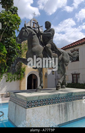 Hernando Desoto Statue und Innenhof in der South Florida Museum und Planetarium Bischof Stockfoto