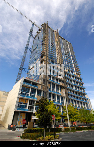 Ändern der Skyline von Downtown Orlando Florida Bau Eola See Stockfoto