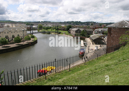 UK Devon Exeter Exe Fluss von Colleton Crescent Stockfoto