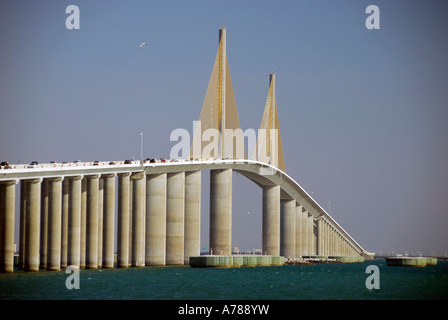 Sunshine Skyway Bridge in Zentral-Florida Tampa Hillsborough County Golf West Stockfoto