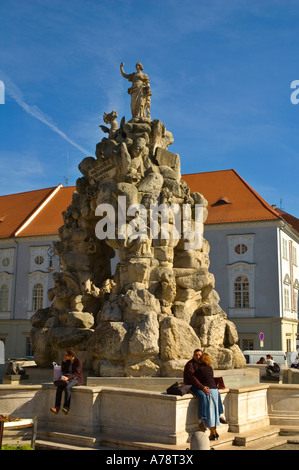 Parnassus Brunnen auf Zelny Trh Platz in Brünn Mähren Tschechien Mitteleuropa Stockfoto