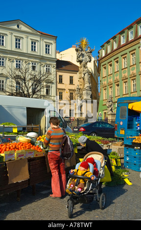 Zelny Trh am Marktplatz in Brünn Mähren Tschechien Mitteleuropa Stockfoto