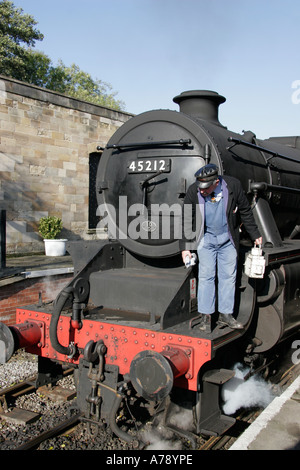Dampfmaschine Pickering Station, North York Moors Railway, North Yorkshire, England Stockfoto