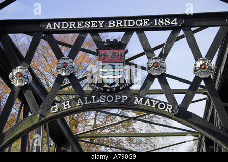 Andresey Brücke, Andresey Insel, Fluss Trent, Trent Washlands, Burton-Upon-Trent, Staffordshire, England Stockfoto
