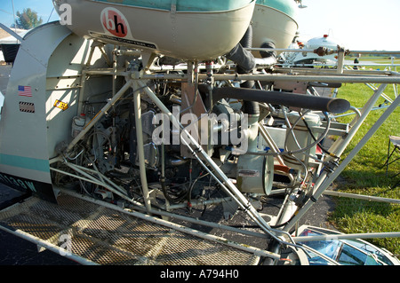 Bell 47 Hubschraubermotor Stockfoto