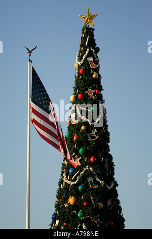Amerikanische Flagge Weihnachten Baum Weihnachten X-Mas Dekoration Christbaumkugel Kugel Spielzeugpuppe dekorieren Party Feier weichen Weihnachtsgeschenke Stockfoto