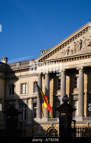 Die belgische Nationalflagge im Palais De La Nation Brüssel Belgien Stockfoto
