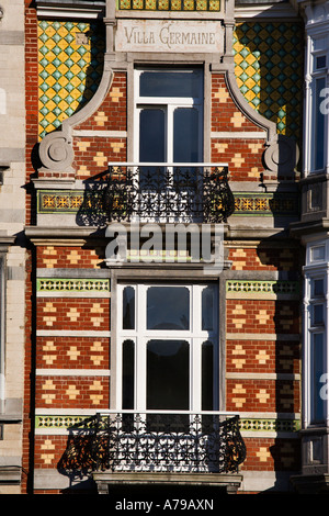 Die bunte Art Nouveau Gebäude Villa Germaine in Square Ambiorix Brüssel Belgien Stockfoto