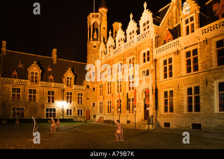 Das Gruuthuse Museum bei Nacht Brügge Belgien Stockfoto
