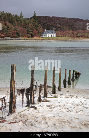 Seaside Cottage, Morar, Schottland in der Nähe von Malaig, UK, Europa Stockfoto