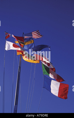 Flaggen der Nationen Skagway Alaska USA Stockfoto