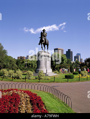 Statue von George Washington in öffentlichen Garten Boston Massachusetts, USA Stockfoto