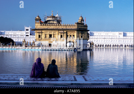 Den goldenen Tempel in Amritsar Nordindien Stockfoto