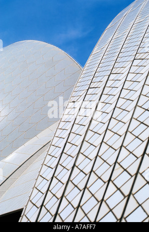 DETAIL DER FLIESEN AUF DACH SYDNEY OPERNHAUS SYDNEY NEW SOUTH WALES AUSTRALIEN Stockfoto