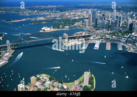 Luftaufnahme der Sydney Harbour Bridge von oben North Sydney Stockfoto