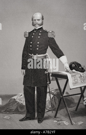 Ambrose Everett Burnside, 1824 - 1881. Union General im Amerikanischen Bürgerkrieg Stockfoto