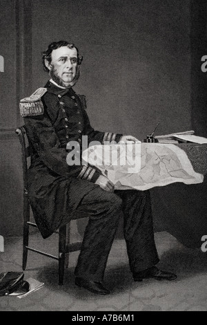 Samuel Francis Dupont oder Du Pont, 1803 - 1865. Amerikanische Konteradmiral auf der Union während des Amerikanischen Bürgerkriegs Stockfoto