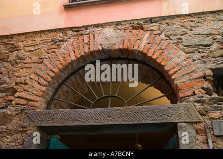 Szene in Corniglia eines der fünf Dörfer im Bereich Nationalpark Cinque Terre an der West Küste von Italien Stockfoto