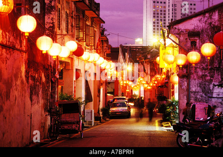 Chinesisches Neujahr Laternen, Chinatown, Melaka, malaysia Stockfoto