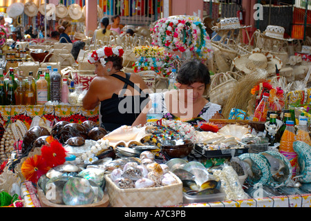 Geschäftige Papeete Markt Tahiti Französisch-Polynesien Stockfoto