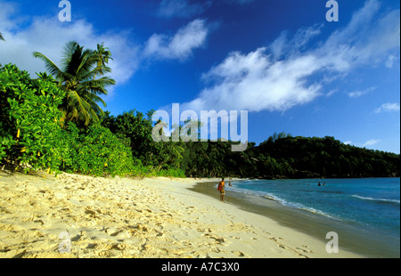 Anse Takamaka-Mahé-Seychellen Stockfoto