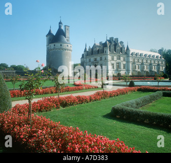 Chateau du Chenonceau Loiretal Indre et Loire-Frankreich Stockfoto