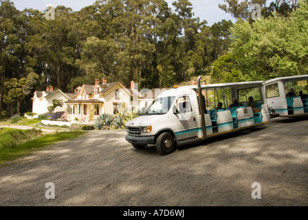 Straßenbahn im Camp Reynolds Angel Island State Park in San Francisco Bay CA California Stockfoto