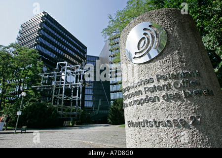 München, GER, 08. Sept. 2005 - Zeichen für das Europäische Patentamt in München. Stockfoto