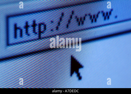 geschrieben in Adressleiste auf einem Computerbildschirm www Stockfoto