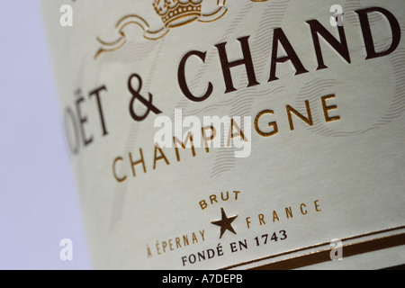Champagner Moet und Chandon Flasche Champagner Stockfoto