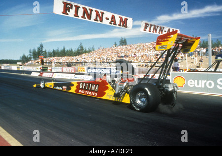 Top Fuel Drag Racing Auto am Alastro Finnland Auto Racingcar racing Hot Rod V8 direkt auf den Punkt Menge Motorsport mo Stockfoto
