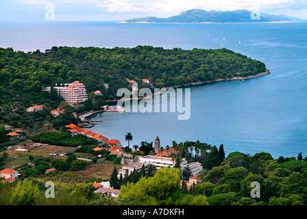 Lopud Insel an der dalmatinischen Küste von Kroatien Stockfoto