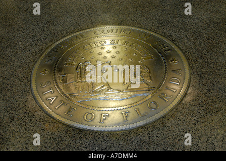 Das große Siegel des Staates Florida in das Innere des neuen aktuellen State Capitol Building in Tallahassee Florida FL Stockfoto