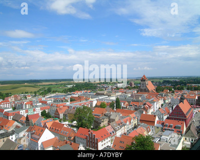 Blick vom Münster St. Nikolai Kirche Marie und Vororten, Deutschland, Mecklenburg-Vorpommern, Greifswald Stockfoto