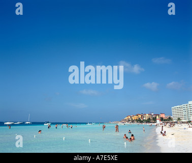 Strand in der Nähe von Hotel Fiesta Americana, Cancún, Quintana Roo, Halbinsel Yucatan, Mexiko Stockfoto