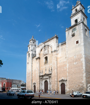 Die Kathedrale in der historischen Stadt Merida, Halbinsel Yucatan, Mexiko Stockfoto