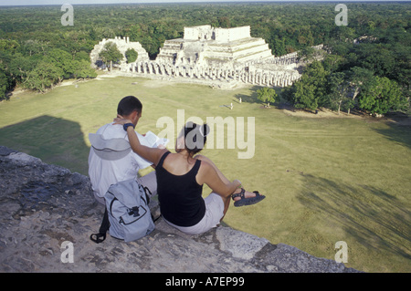 Mexiko, Yucatan. Tempel der Spalten; Chichen Itza Ruinen, Maya-Zivilisation, 7.-13. C. Stockfoto