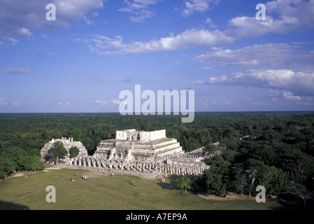 Mexiko, Yucatan. Tempel der Spalten; Chichen Itza Ruinen, Maya-Zivilisation, 7.-13. Jahrhundert. Stockfoto
