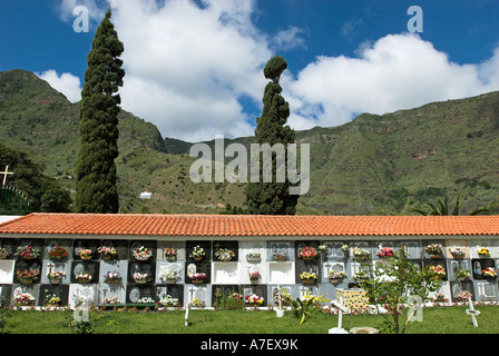 Friedhof von Hermigua, Insel La Gomera, Kanarische Inseln, Spanien, Europa Stockfoto