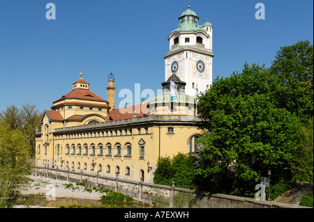 Muellersches Volksbad an der Isar, München, Bayern, Deutschland Stockfoto