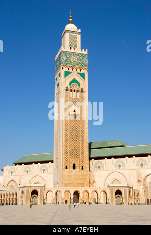 Minarett der Moschee Hassan II Casablanca Marokko Stockfoto