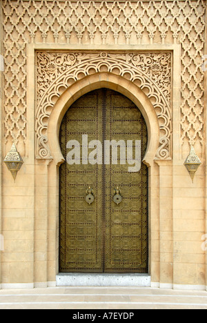 Orientalische Portal Mausoleum Mohammed V Rabat Marokko Stockfoto