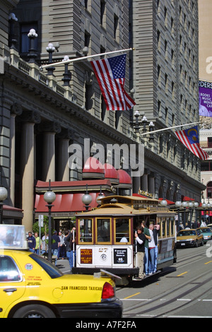 Westin St. Francis Hotel mit Seilbahn am Union Square in San Francisco, Kalifornien Stockfoto